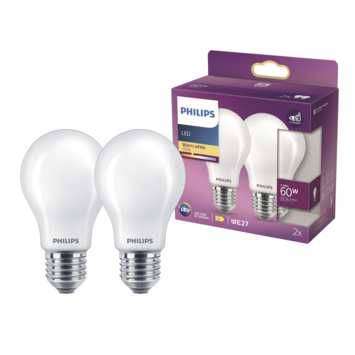 Philips LED peer E27 5,9 W 2 stuks mat niet dimbaar