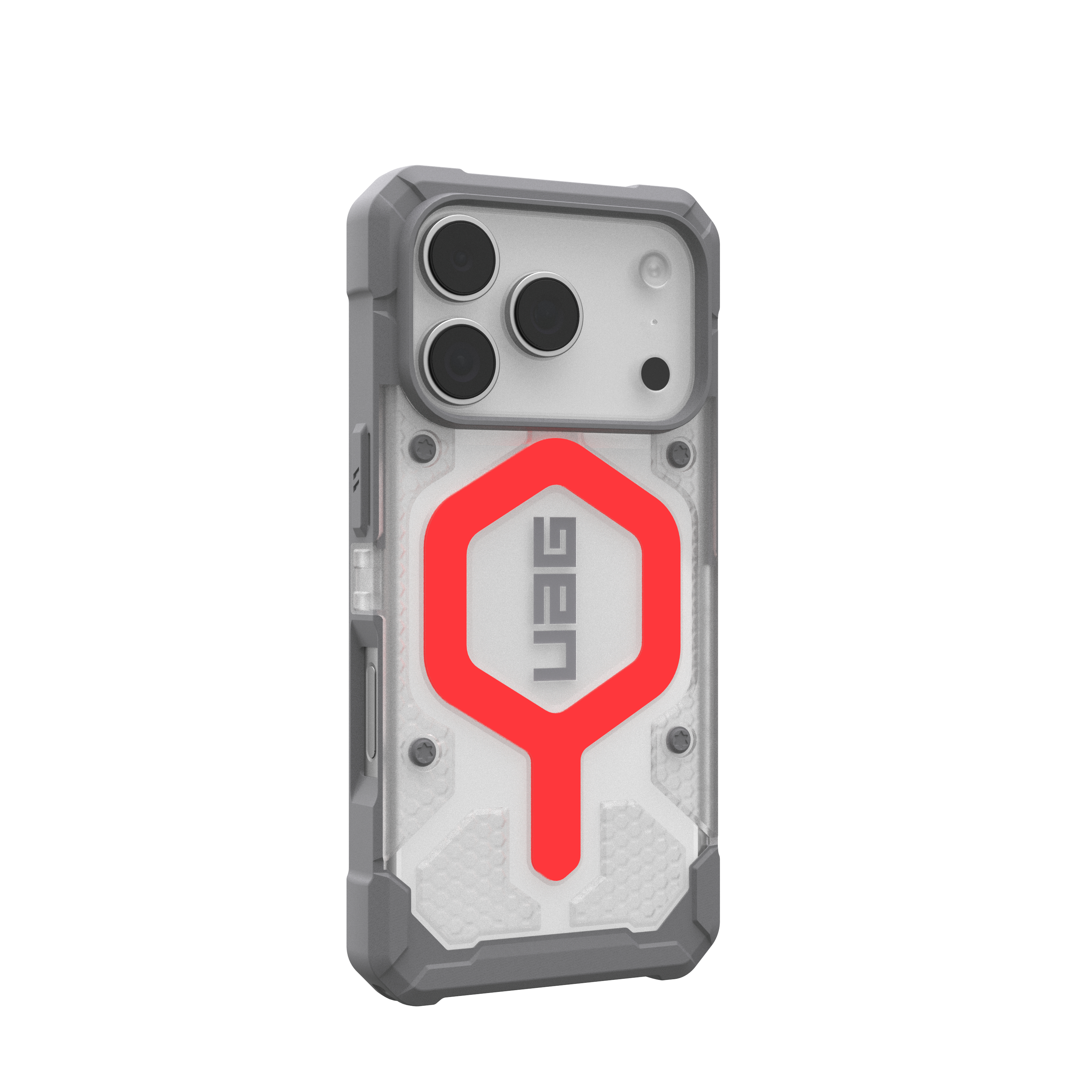 iPhone 17 Pro MagSafe Schutzhülle Pathfinder   Trageschlaufe (1145511BV02) - Active Lava (Transparent / Rot)