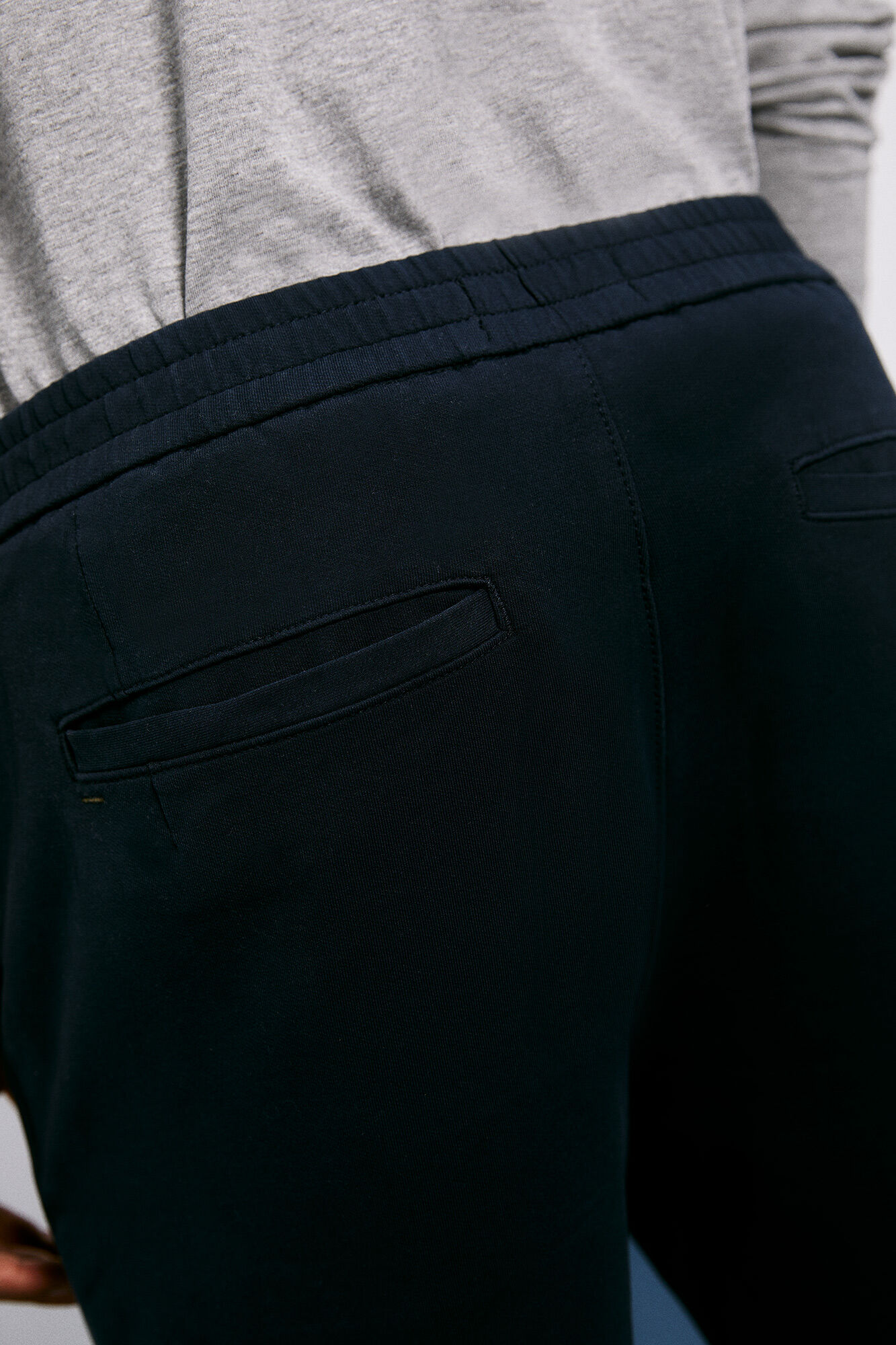 Calça chino de malha confortável - azul marinho