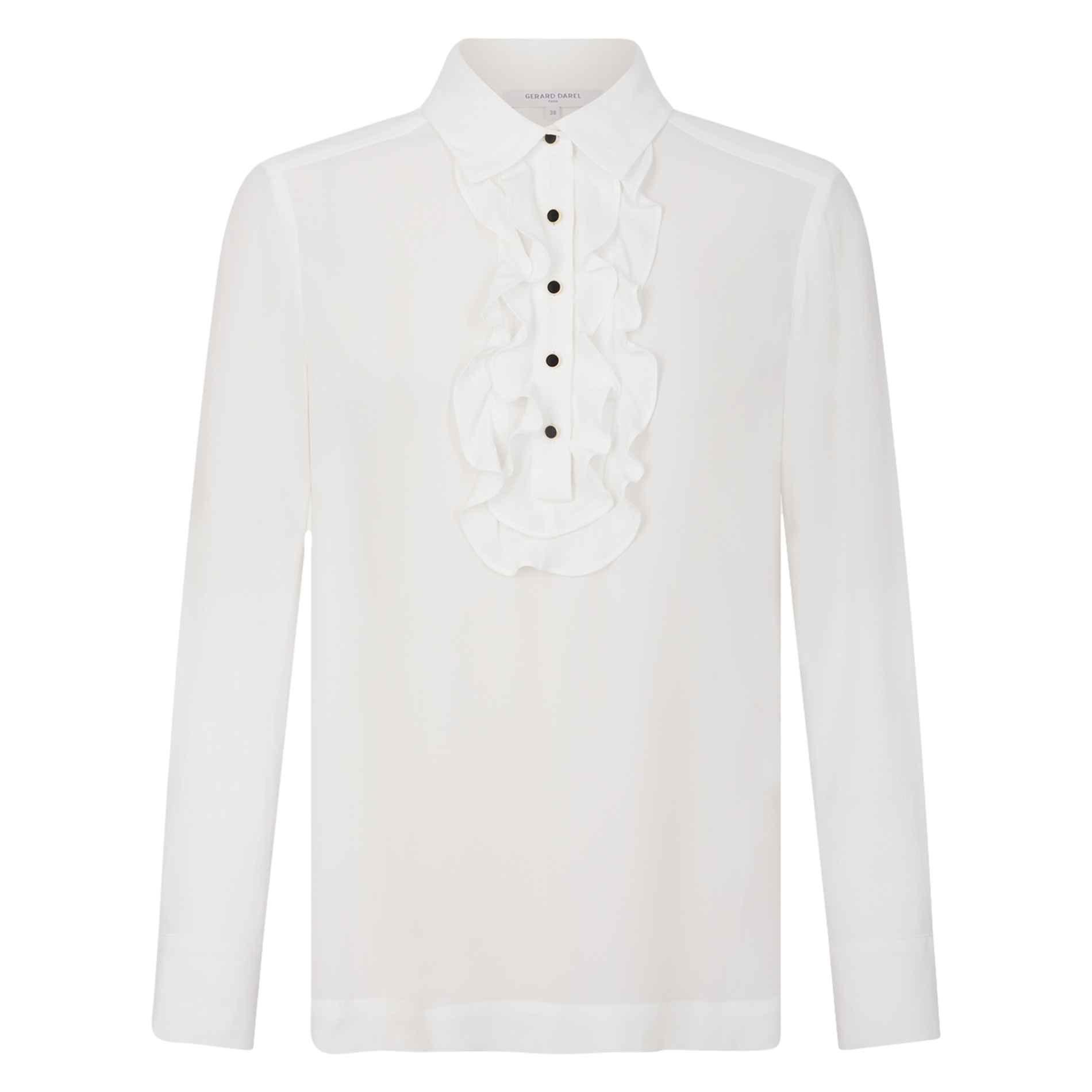 BERENICE - Blouse droite à volants | Blanc