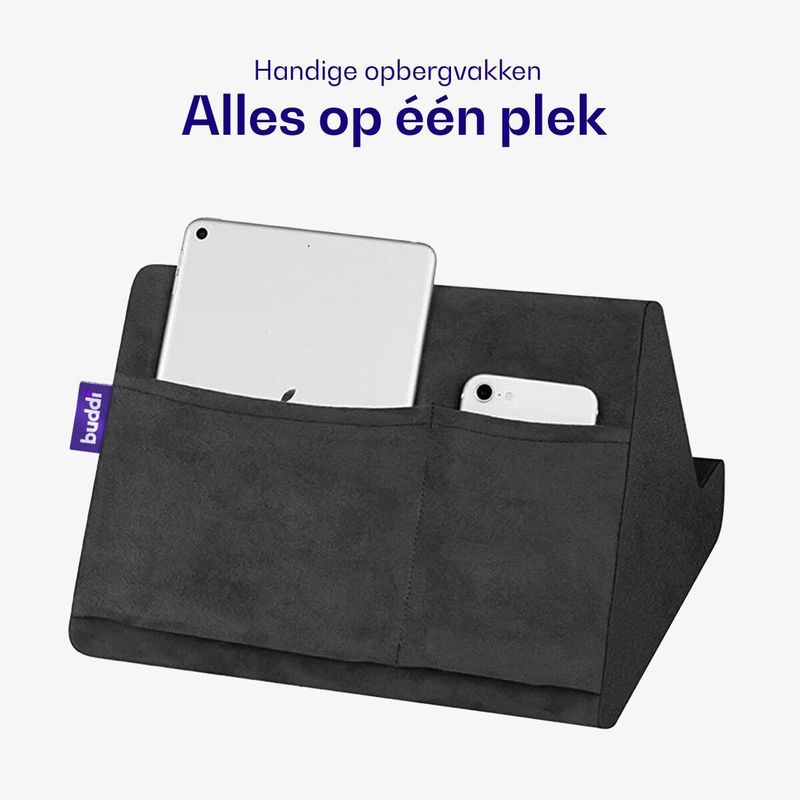 Buddi Dream Tablet Houder - Schoot Kussen - Ideaal voor Bed - Zwart