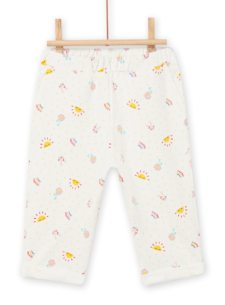 Jogging écru à pois et imprimé fantaisie bébé fille