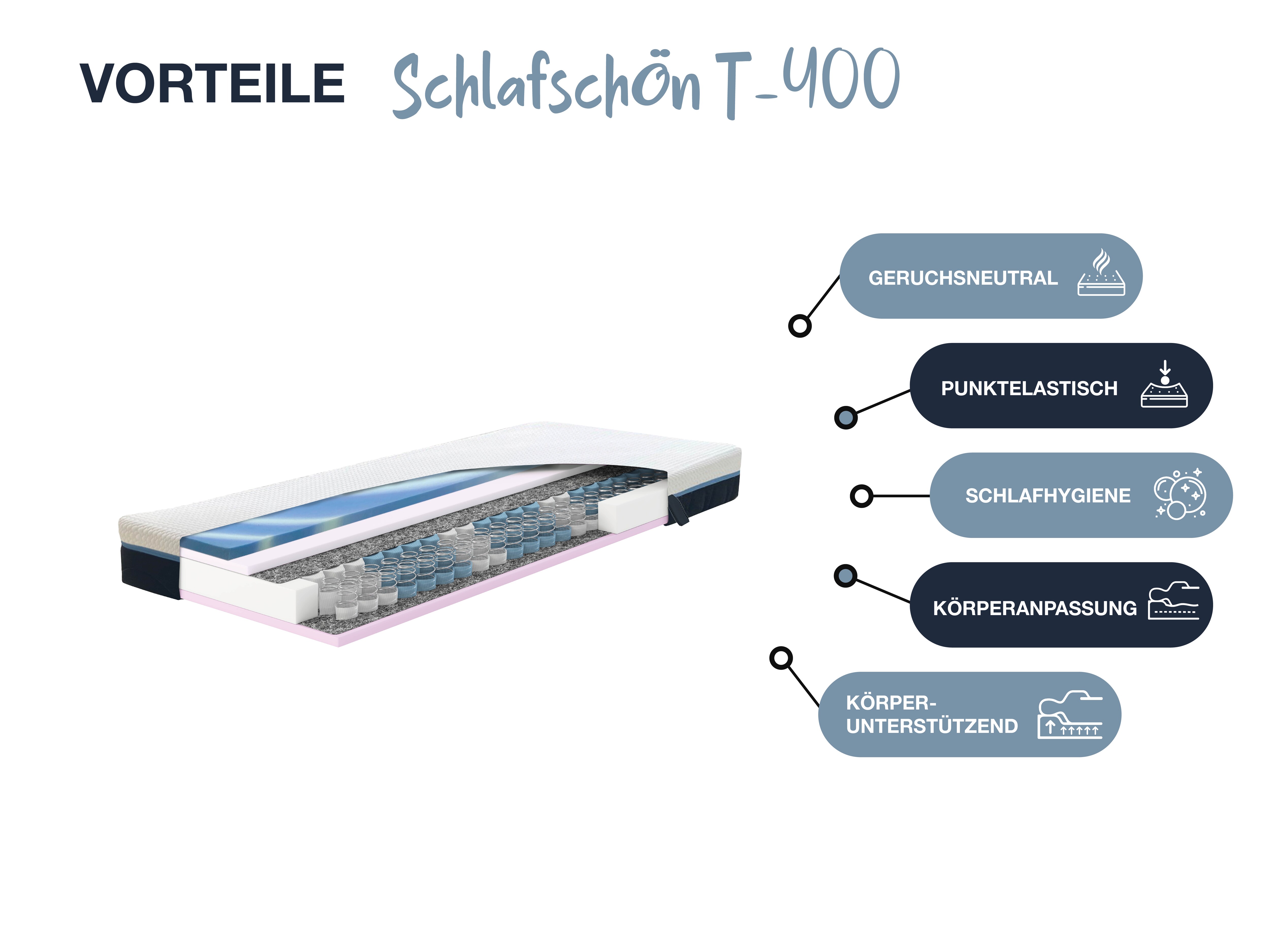 Hn8 Schlafsysteme Schlafschön T-400 (90x190) (H2)