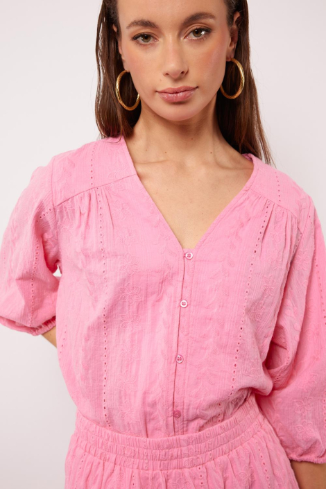 Fluresk roze dames blouse