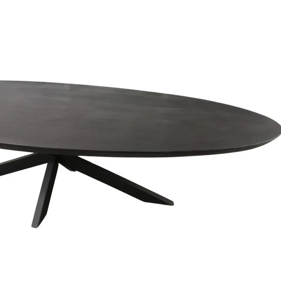 Eettafel Zwart Hout/Metaal - 240x110x76cm - Brandy