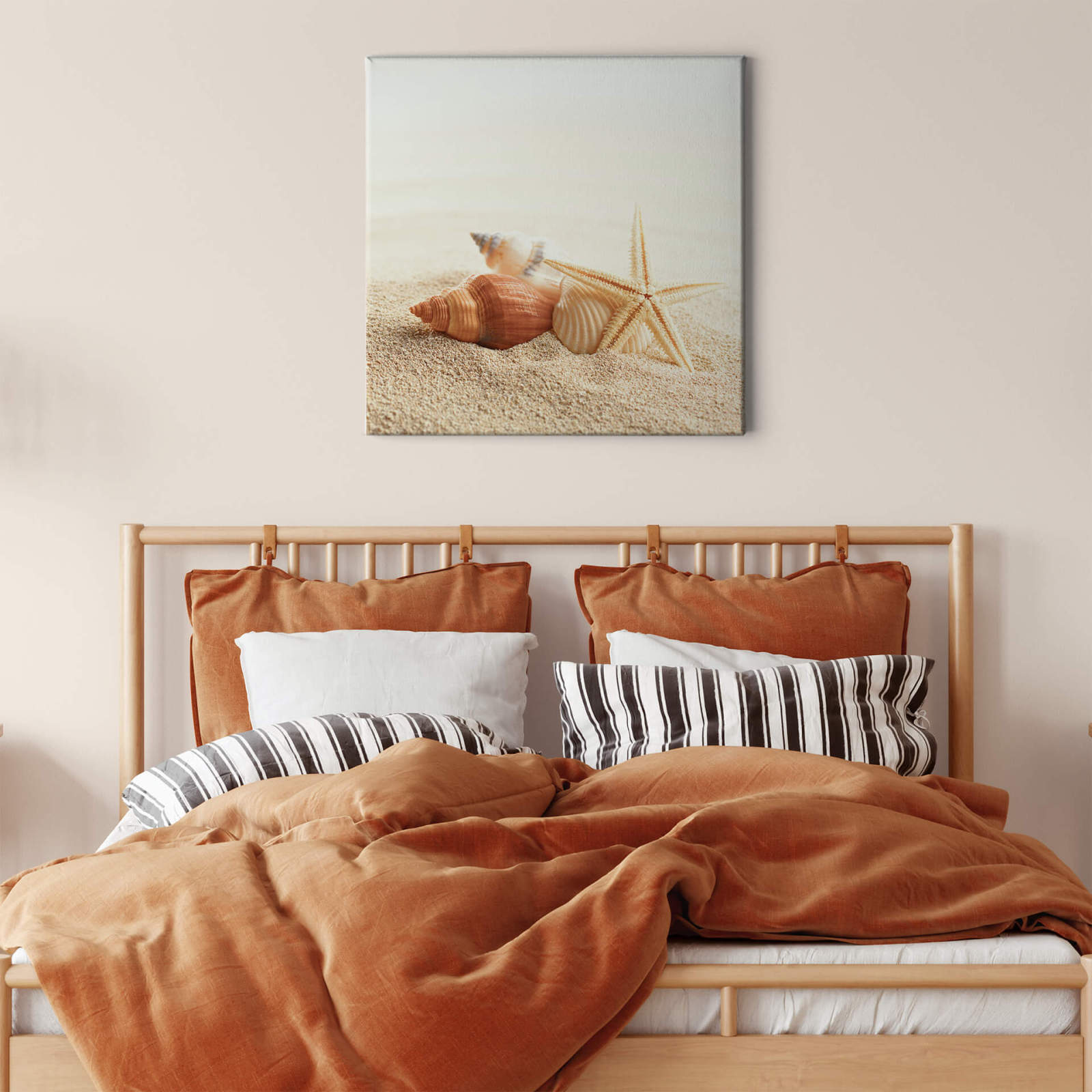 Leinwandbild MUSCHELN - beige - 50x50 cm