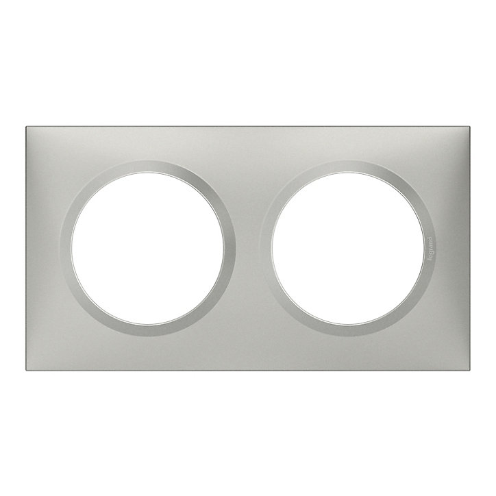 Plaque de finition double Legrand Dooxie Aluminium