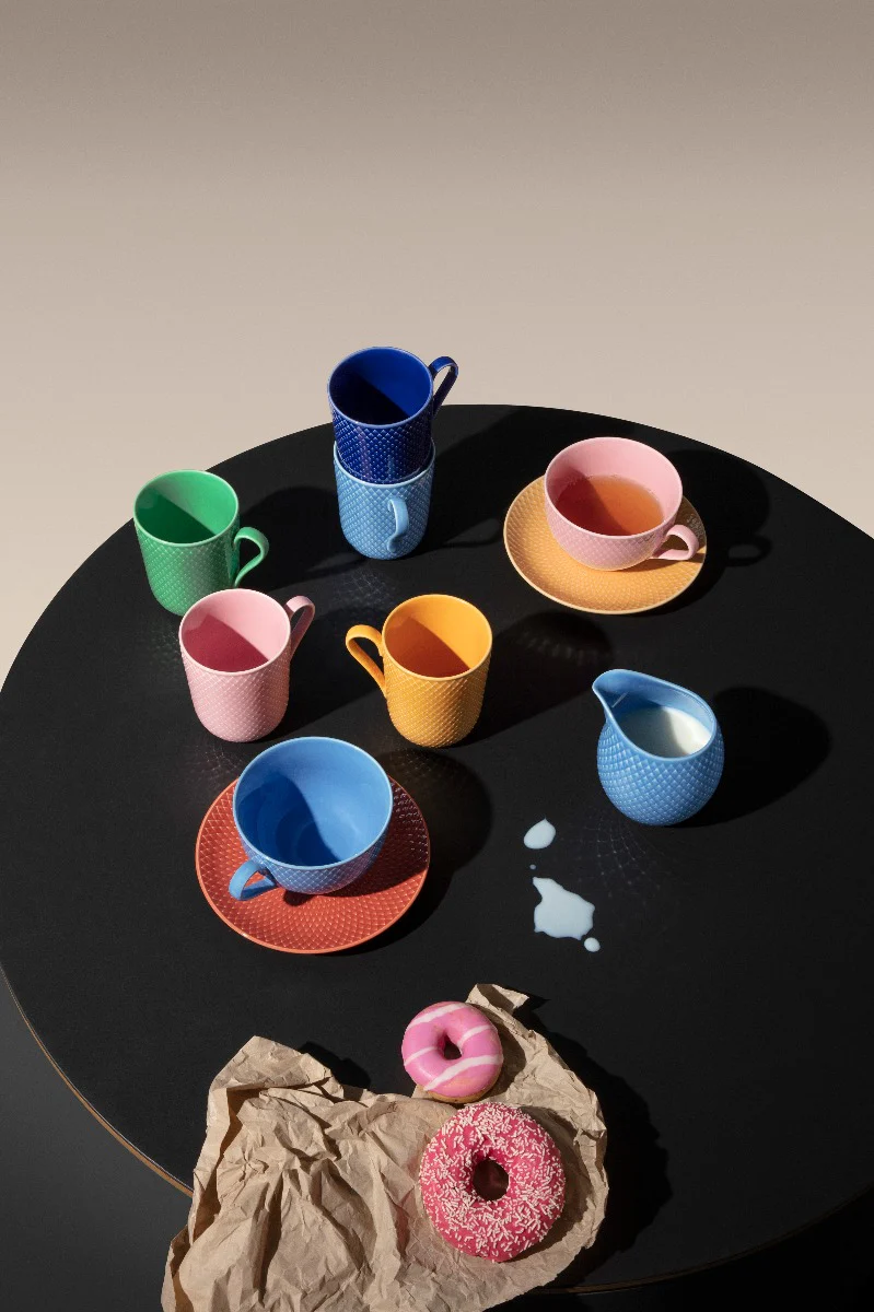 Lyngby Porcelæn  Rhombe Color kop, gul - H: 10,5cm