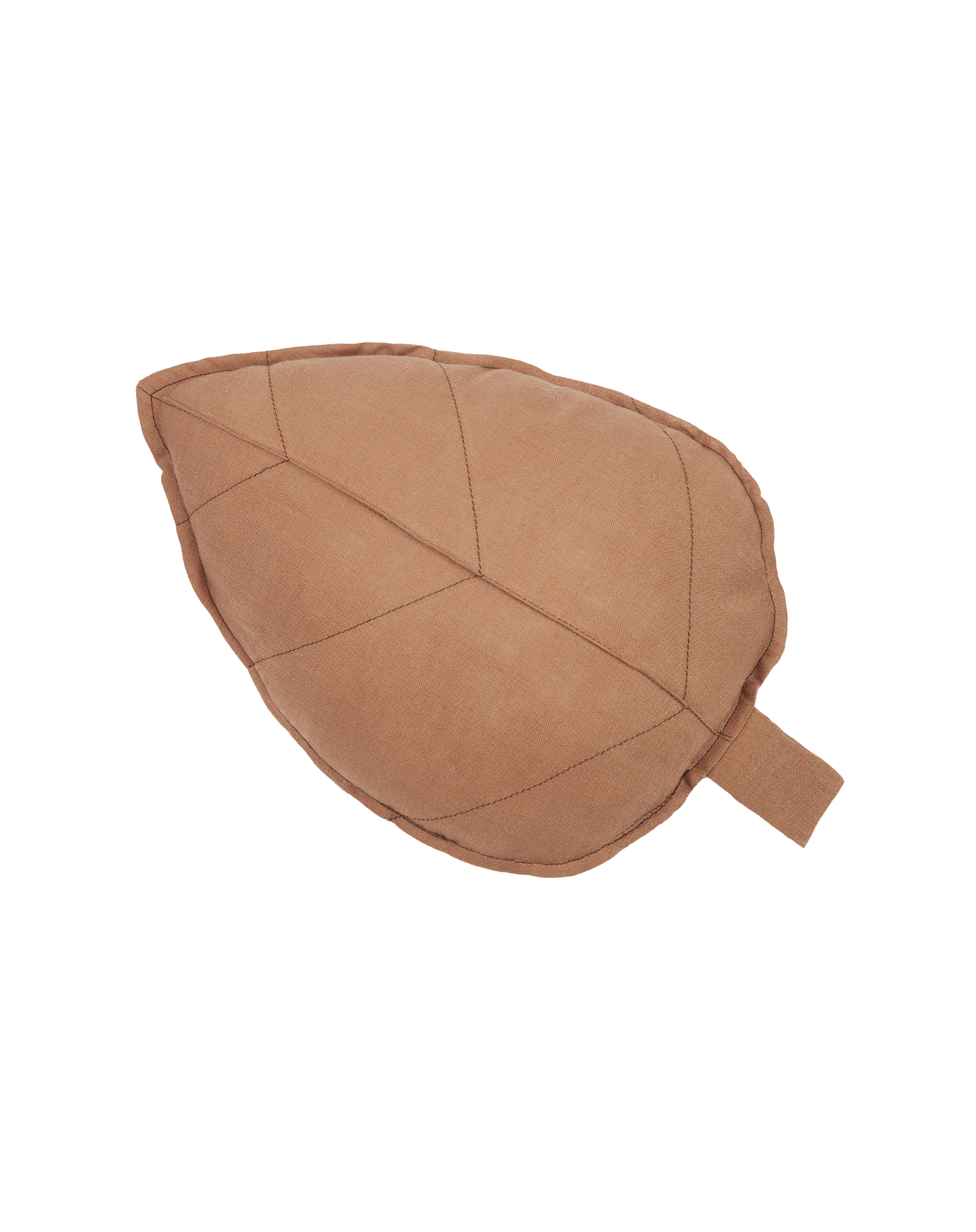Coussin feuille l1n0 en lin français | Marron