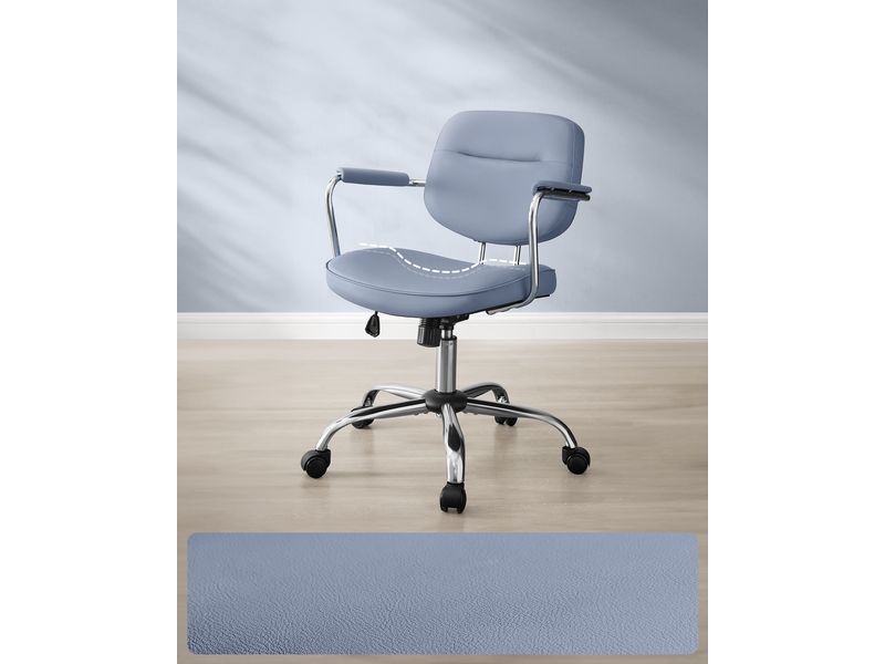 Songmics Bürostuhl mit Polsterrücken und Armlehnen, Blau Drehstuhl mit gebogenem Sitz