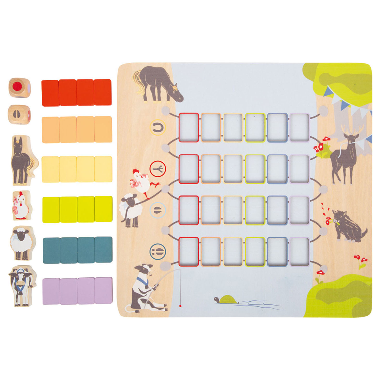 Small Foot-Houten Spel Brug Oversteken Dieren