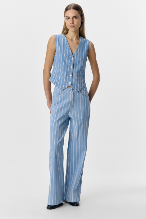Object blauwe dames gilet