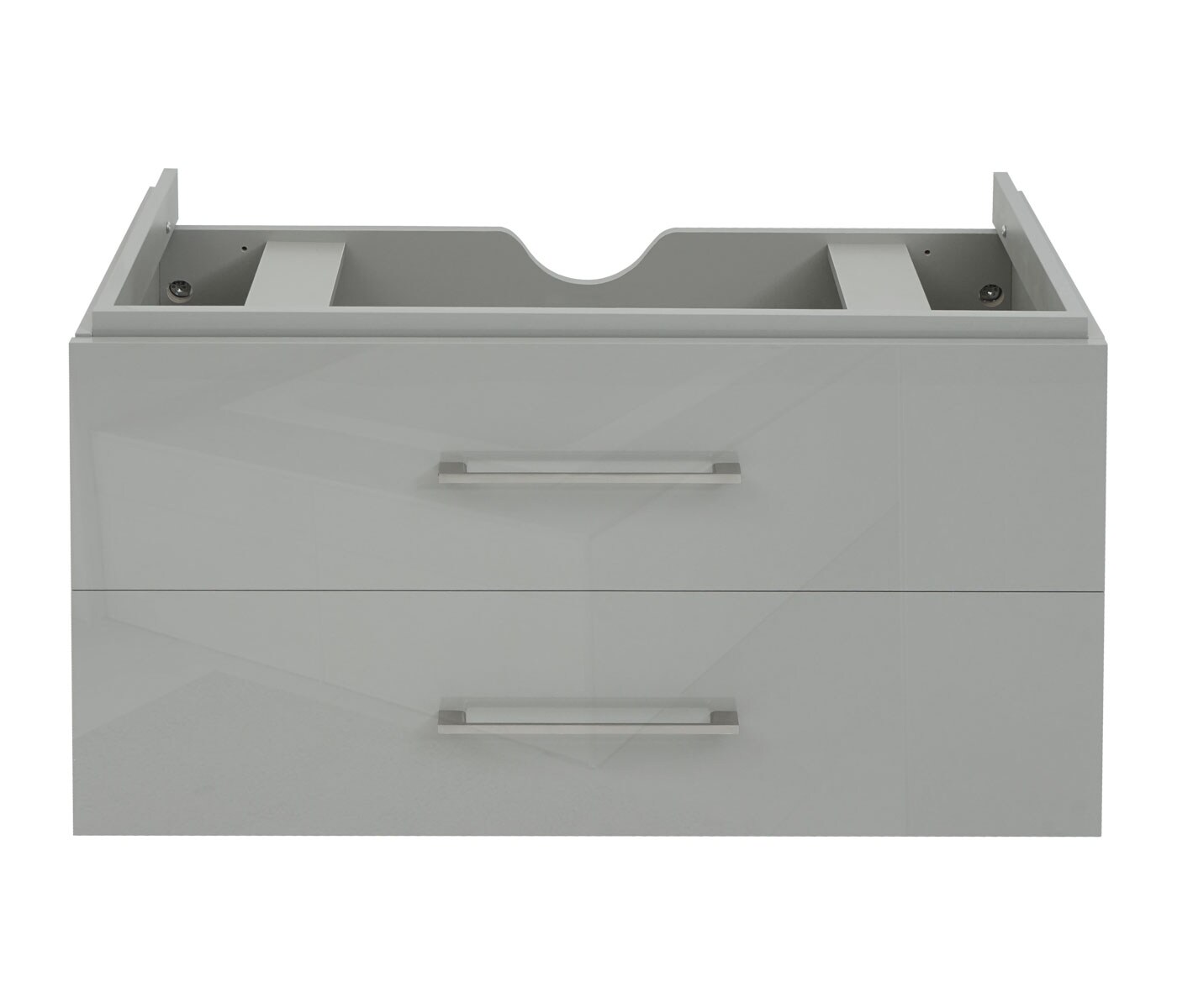 Premium Waschbeckenunterschrank MCW-D16, Waschtischunterschrank Waschtisch Badmöbel, hochglanz 90cm ~ grau