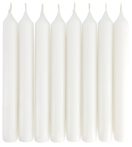 8 bougies longues Ø2x17 blanches