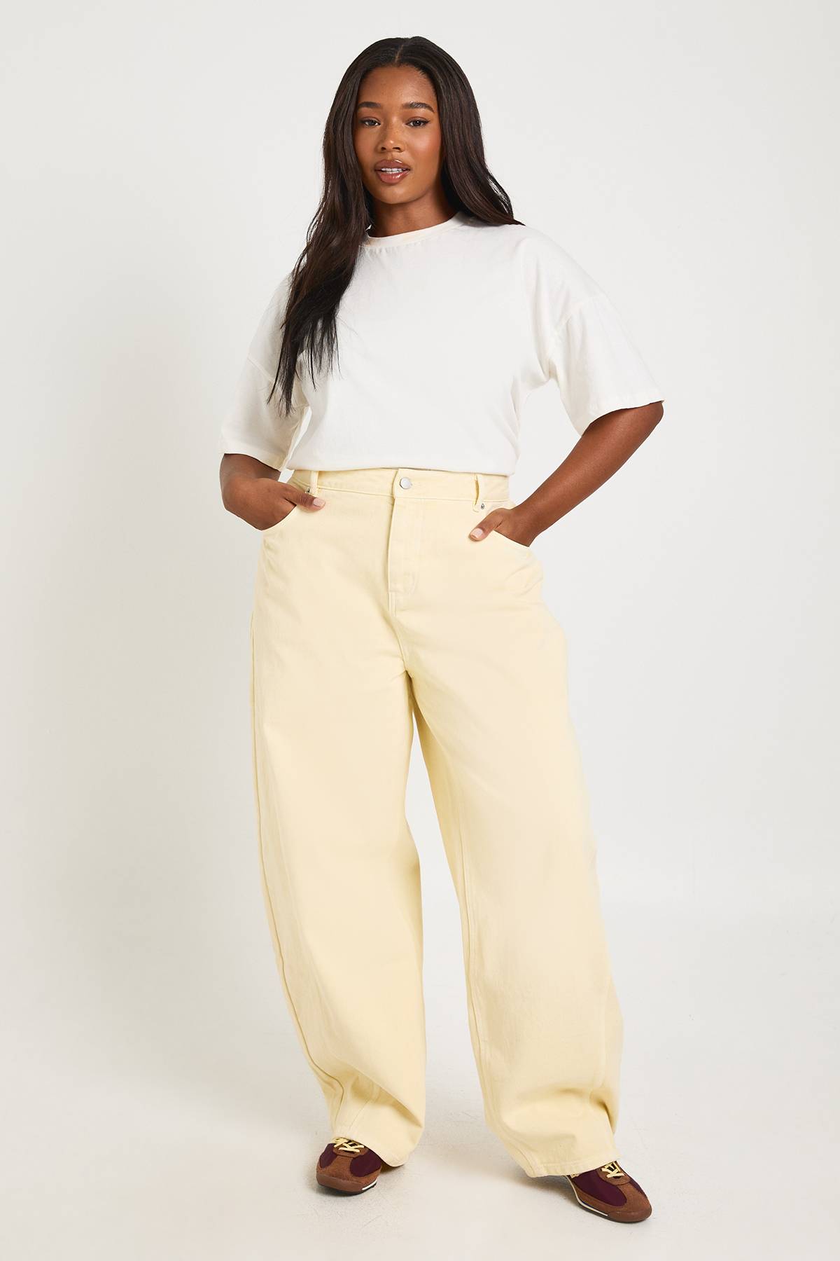 boohoo Jean Grande Taille Taille Mi-haute Jambe Tonneau Couture Torsadée