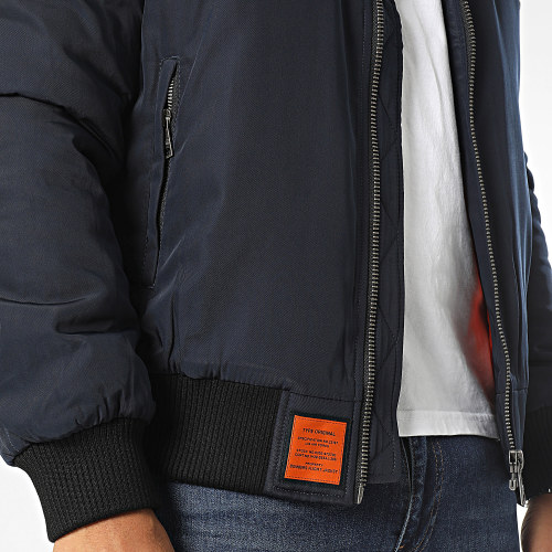 Veste Bomber Col Fourrure Curtiss Bleu Marine