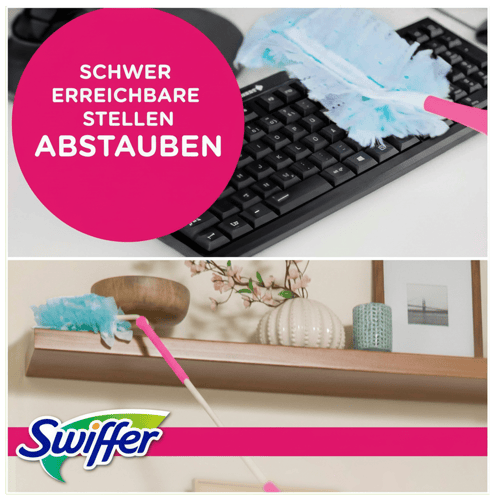 Swiffer Pink Staubmagnet Starter-Set (1 Griff + 7 Nachfülltücher)