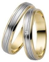 Trouwringen geel en witgoud 4mm