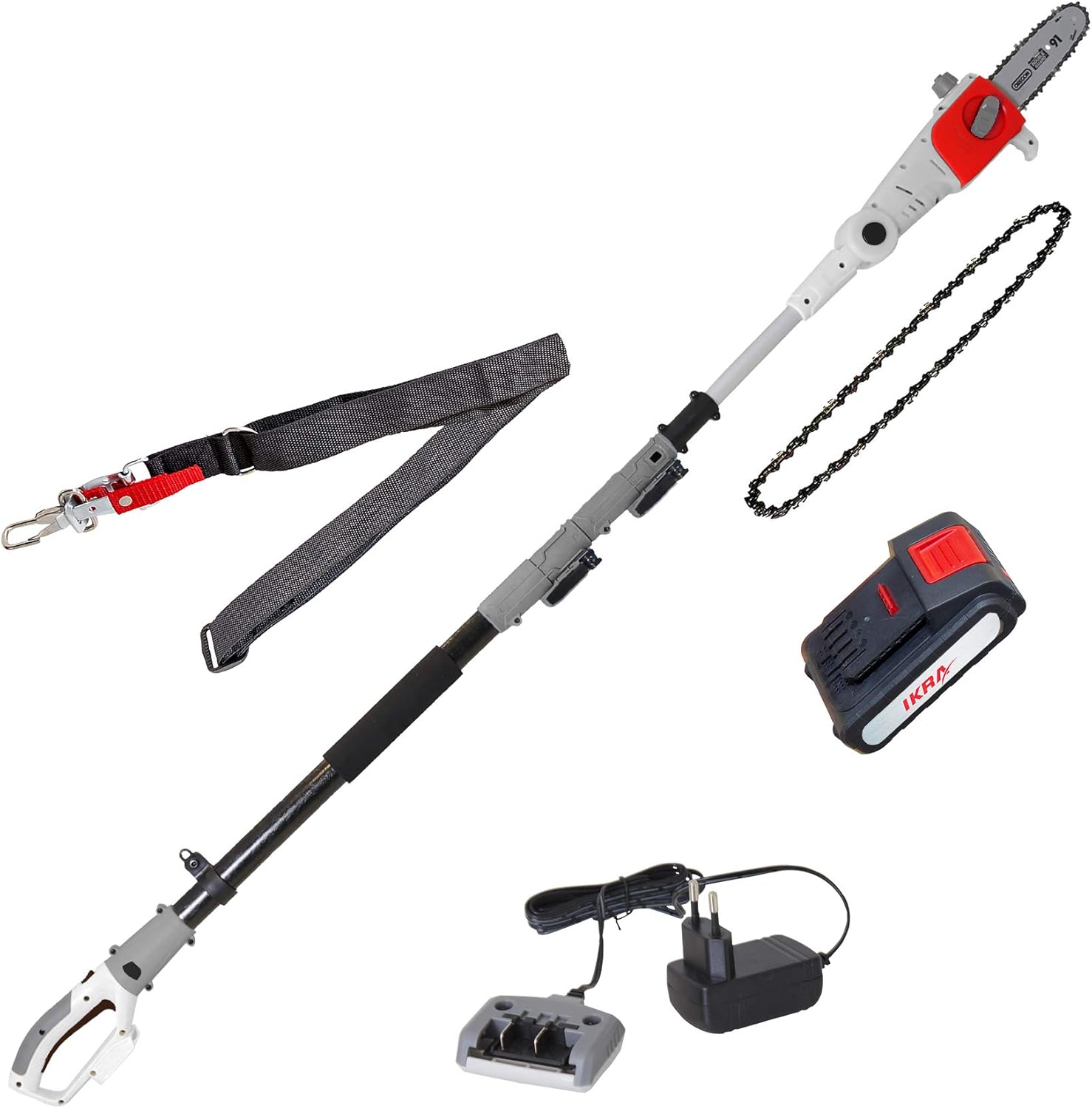 IKRA Akku Teleskop Entaster ICPS 2020, Schwertlänge 20cm, Arbeitshöhe 4m, inkl. 2. Kette & Schultergurt
