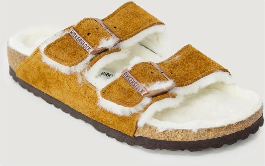 Birkenstock Arizona Shearling Slippers Mink Regular fit | Bruin | Suède