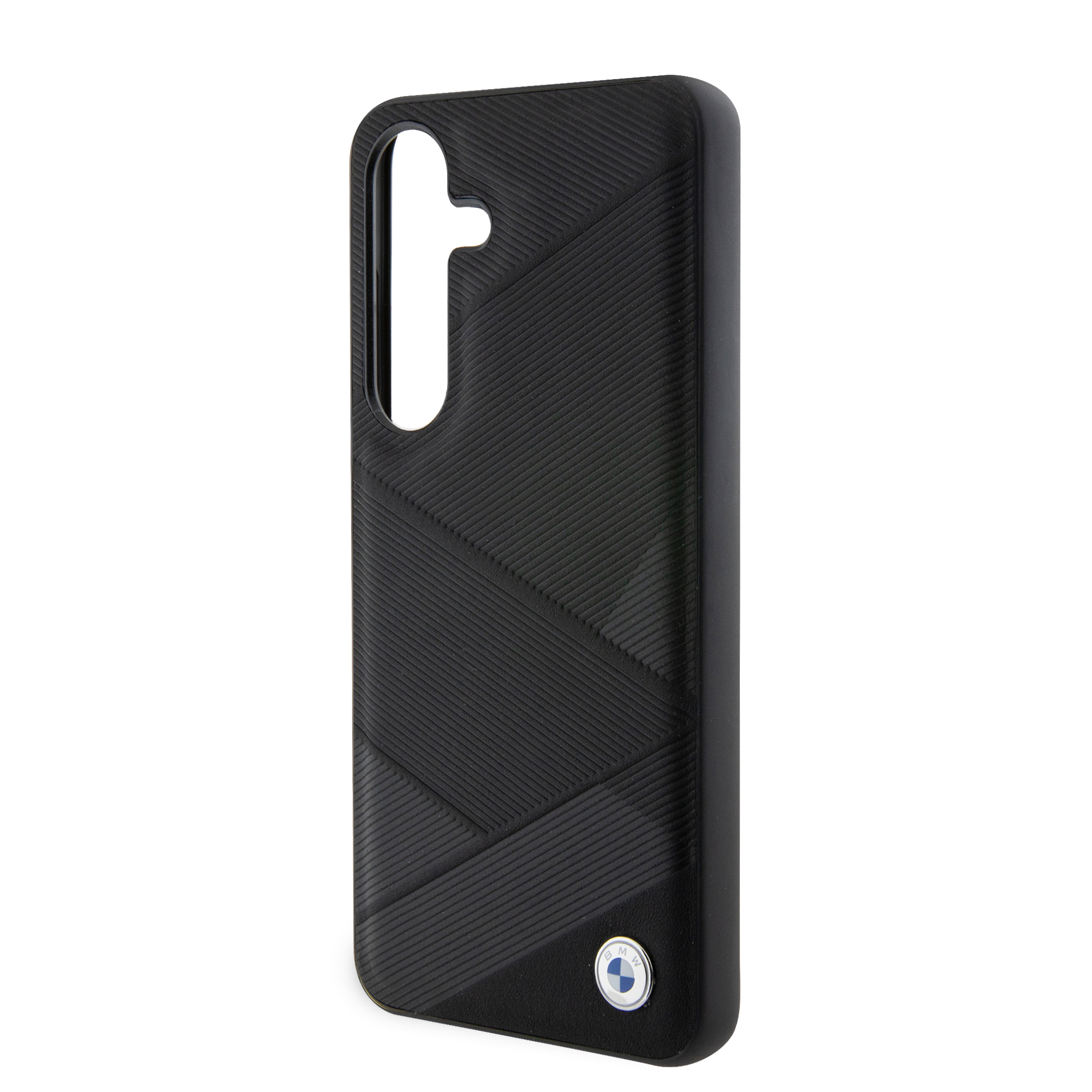 Samsung Galaxy S24 Leder Hardcase Hülle Crossing Lines Pattern (BMHCS24S23RCGPK) - Schwarz