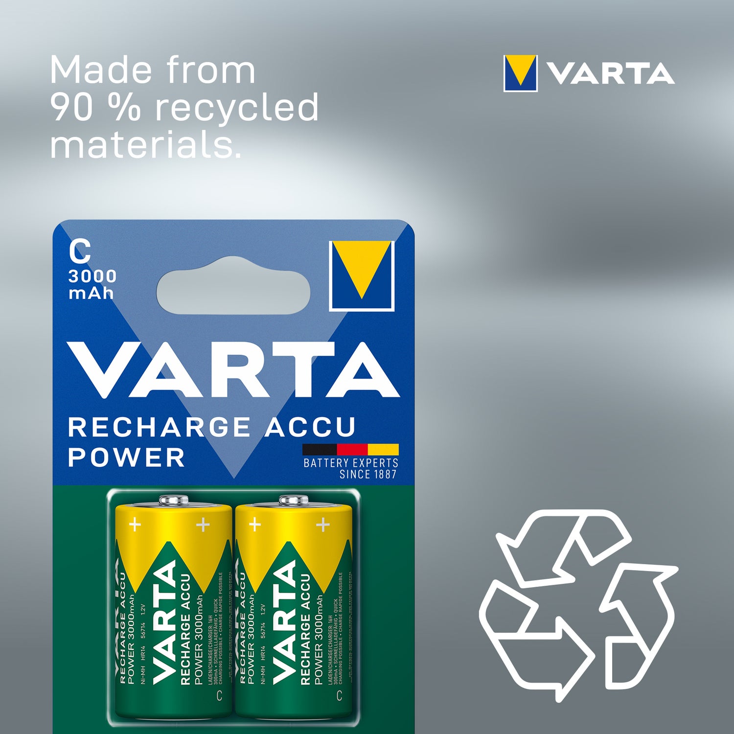 Varta C oplaadbare batterij 2 stuks
