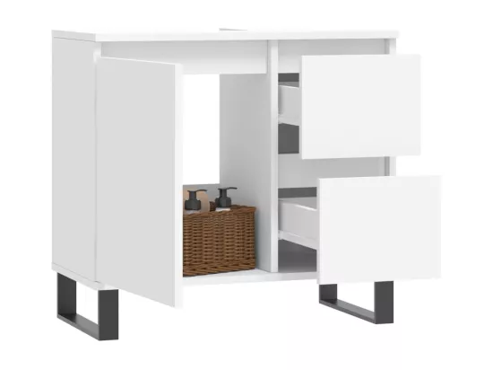 Armoire de salle de bain blanc 65x33x60 cm bois d'ingénierie
