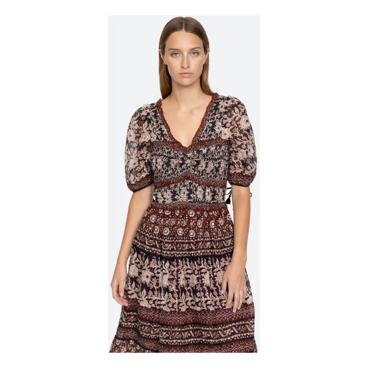 Sea NY Robe Smockée Danae | Bordeaux