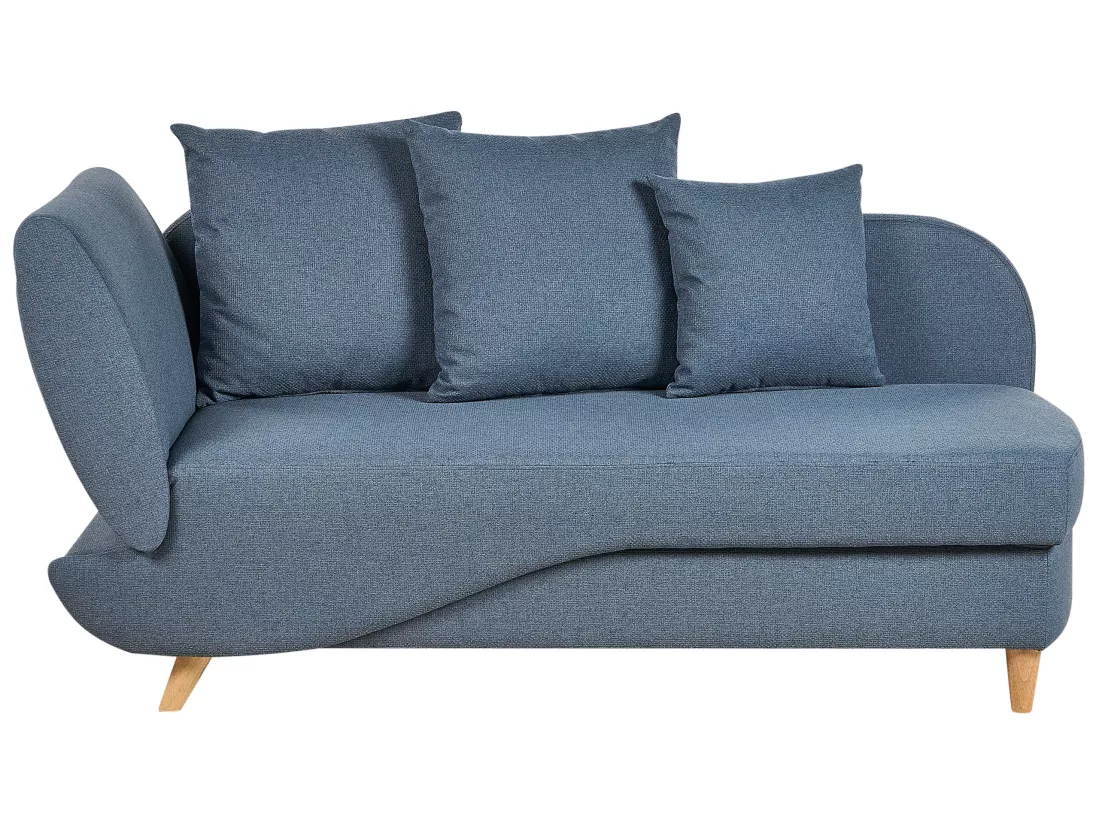 Chaise longue côté droite en tissu bleu MERI II