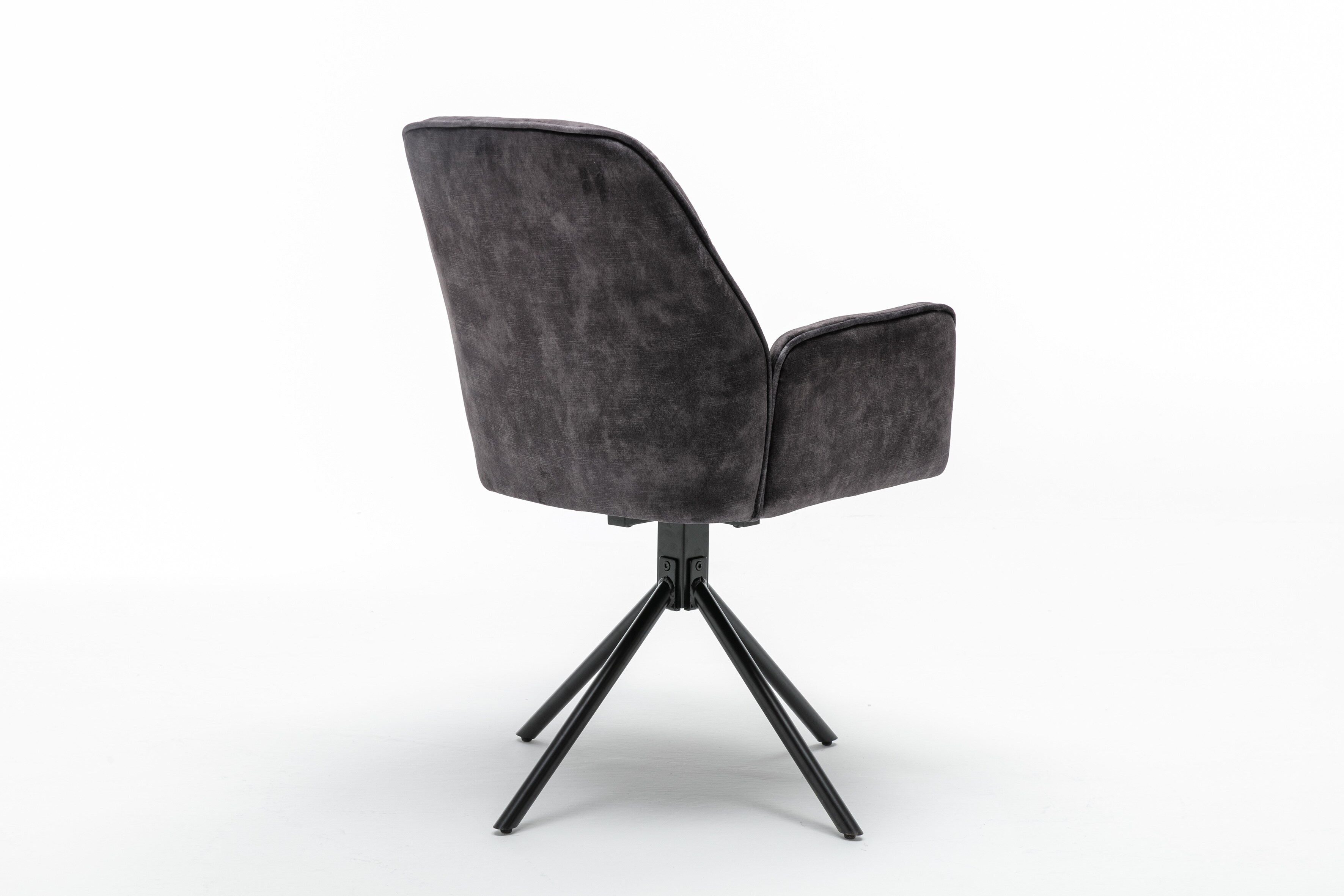 byLIVING Esszimmerstuhl SARINA, 2-er Set, Samtbezug anthrazit, Gestell schwarz