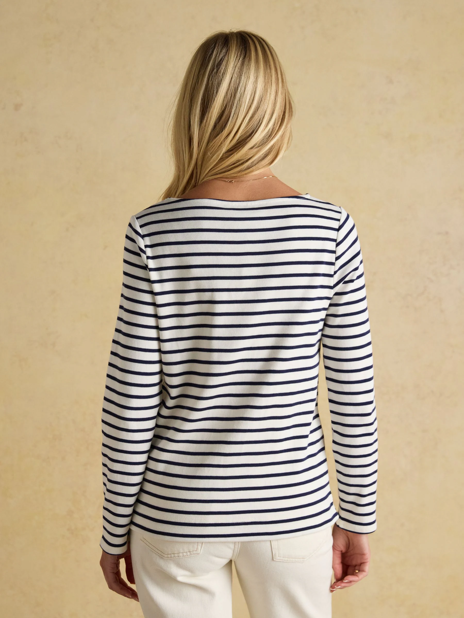 Jonty Fox Cream/Navy - Joules Christmas Harbour Boat Neck Breton Top
