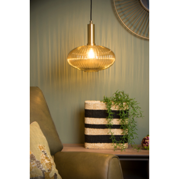 Lucide hanglamp Maloto bruin Ø30 cm