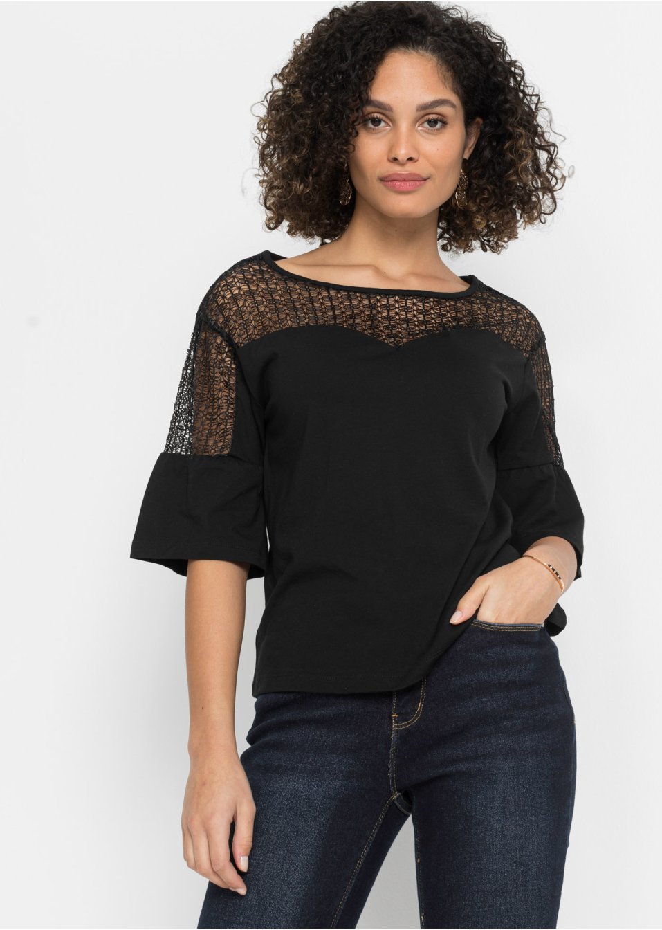 T-shirt à dentelle