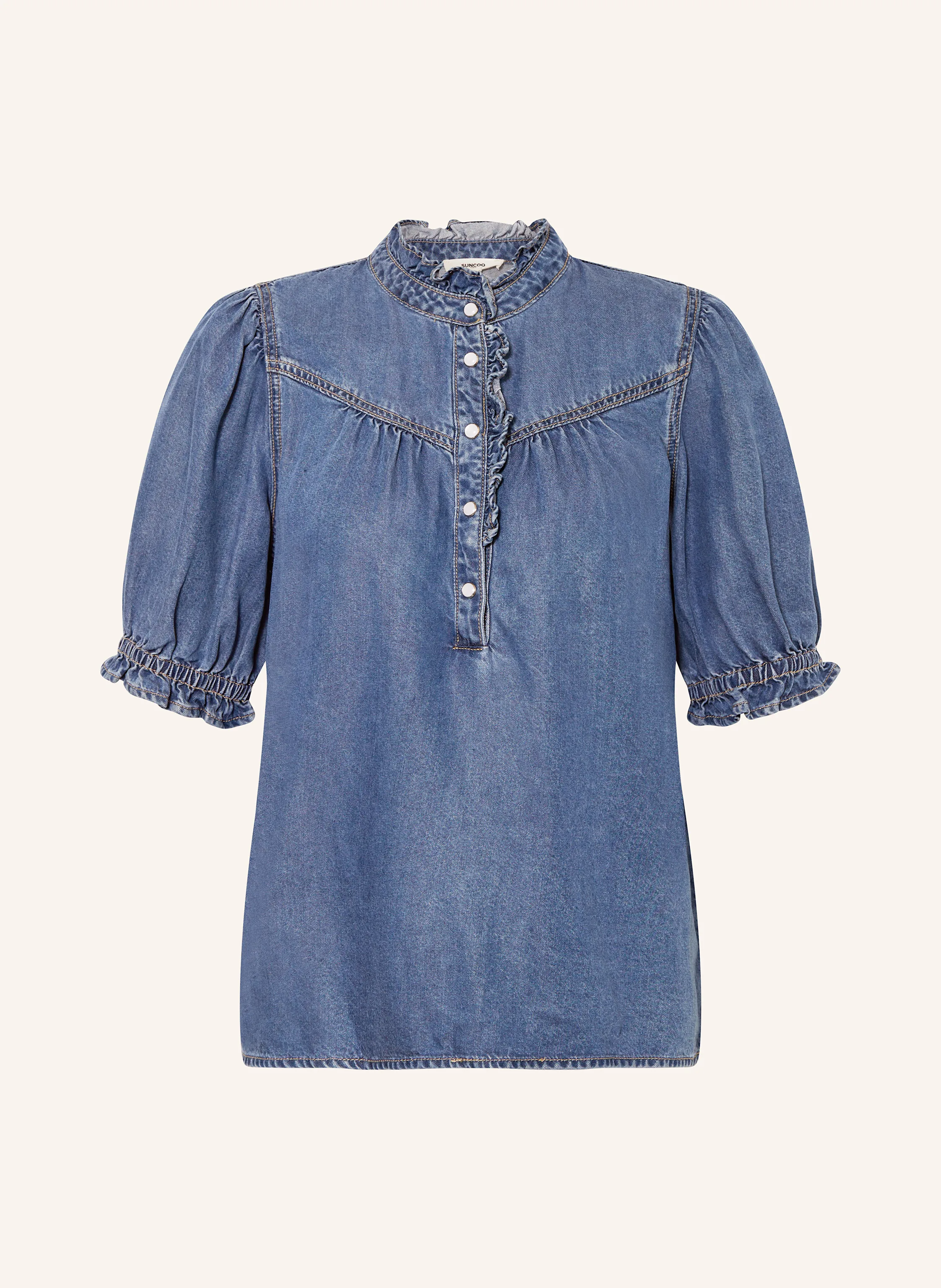SUNCOO Blusenshirt LOUISE mit Rüschen