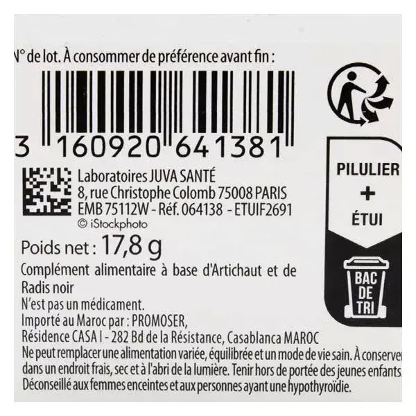 Juvamine Liver Wellbeing Alcachofra Rabanete Preto 50 cápsulas