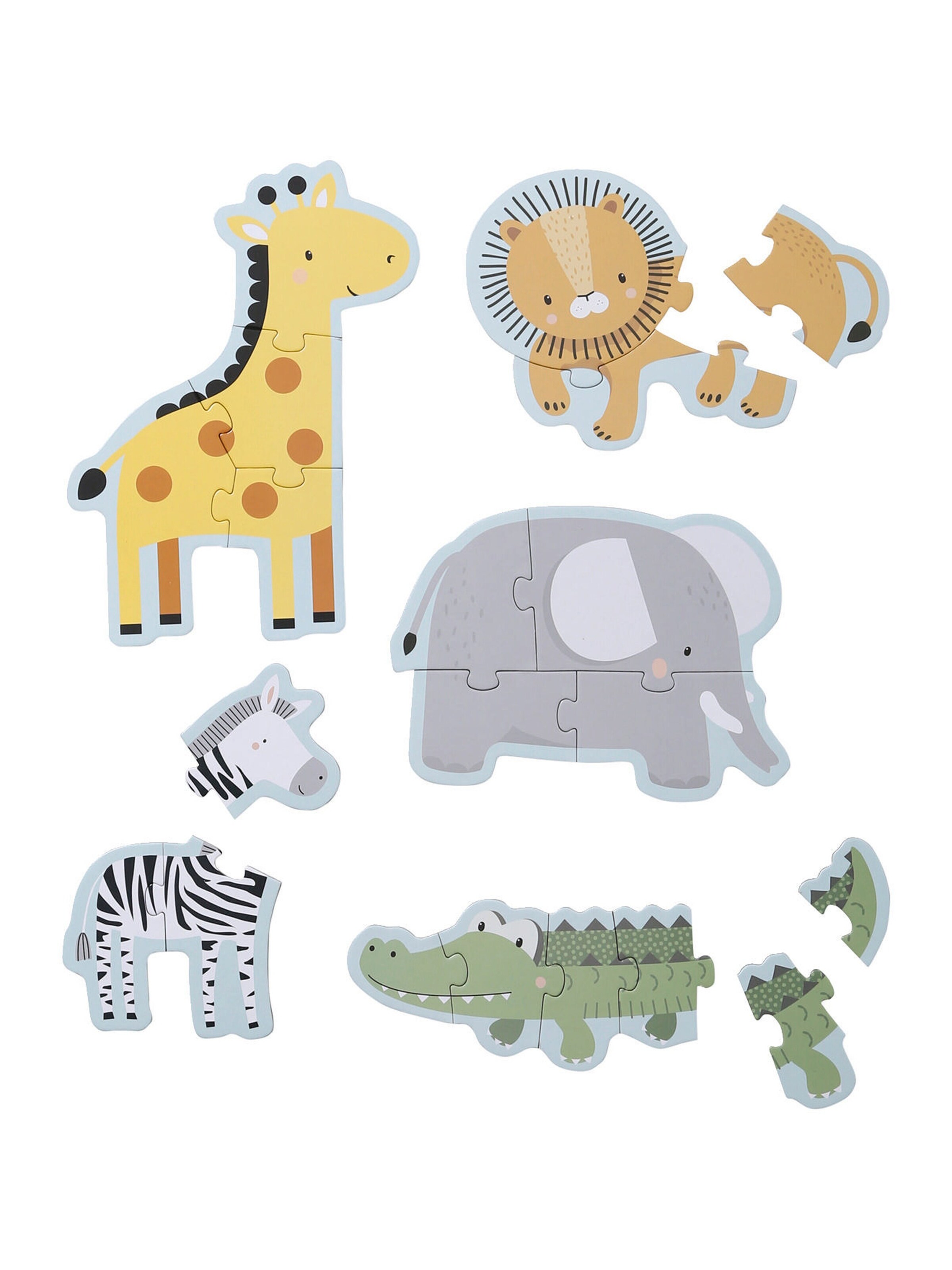 Vertbaudet 5er-Set Lernpuzzles TANSANIA, 3-6 Teile beige