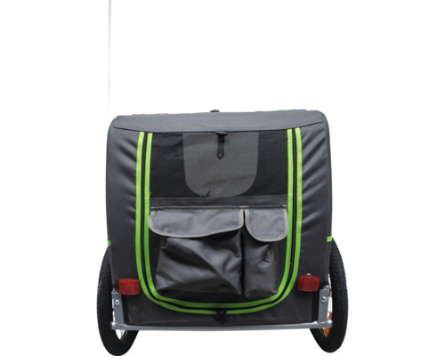 Karlie GO fietskar, ca. 130 x 70 x 54 cm, cabine ca. 76 x 53 x 54 cm, voor honden tot 30 kg, grijs/groen