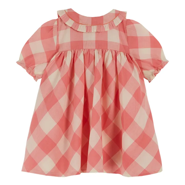 Emile et Ida Robe Manches Ballon Vichy | Rose bonbon