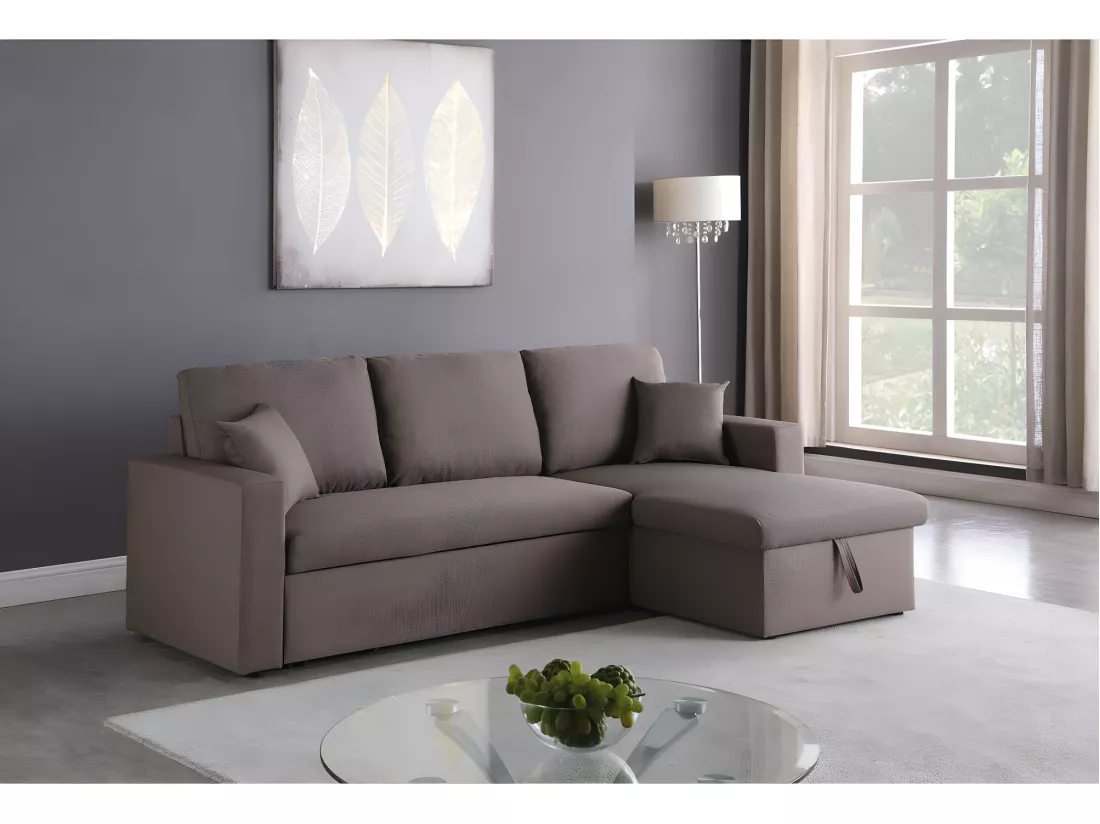 Canapé d'angle convertible/ réversible avec coffre 