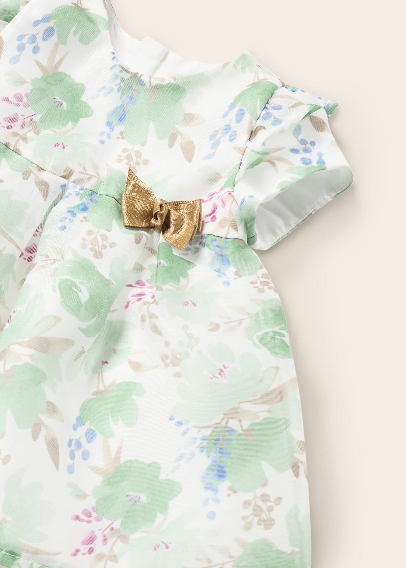 Vestido formal estampado com capa para fralda para recém-nascido