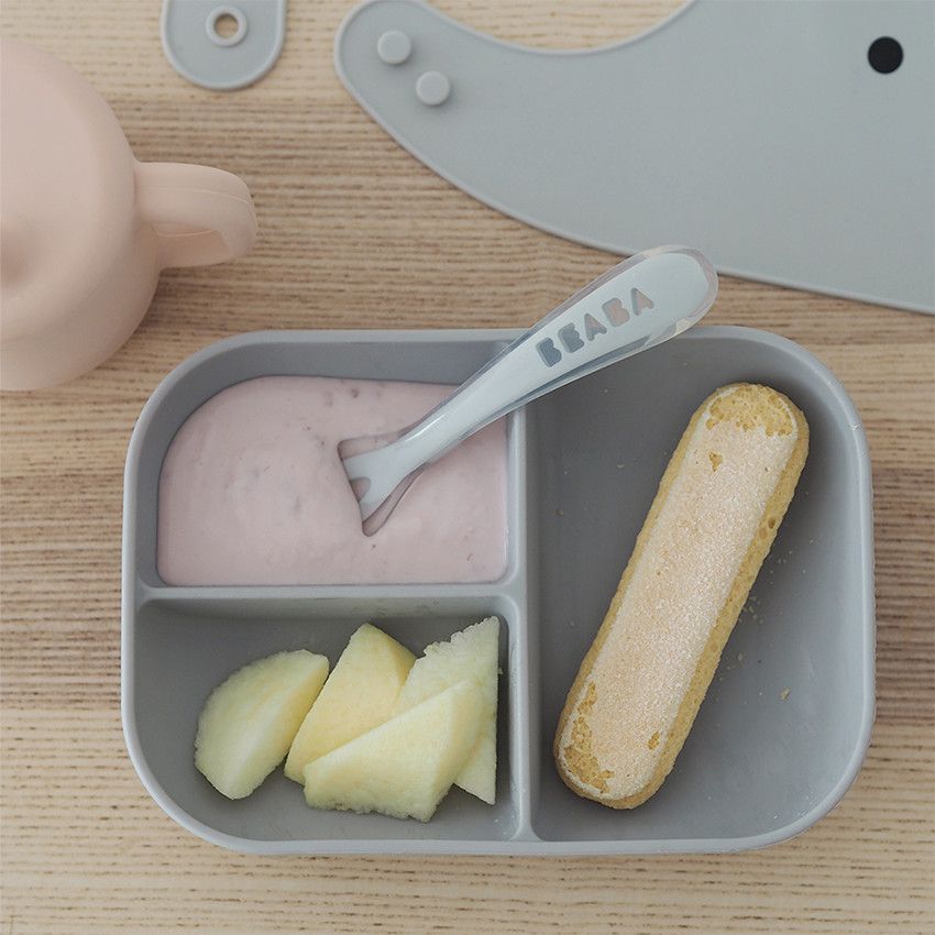Coffret d'apprentissage en silicone avec tasse - Pink - Ecru