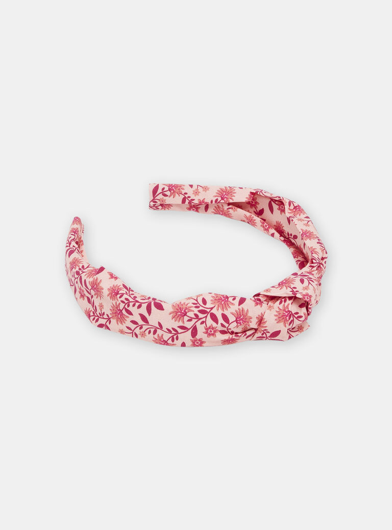 Serre-tête rose à imprimé fleuri fille