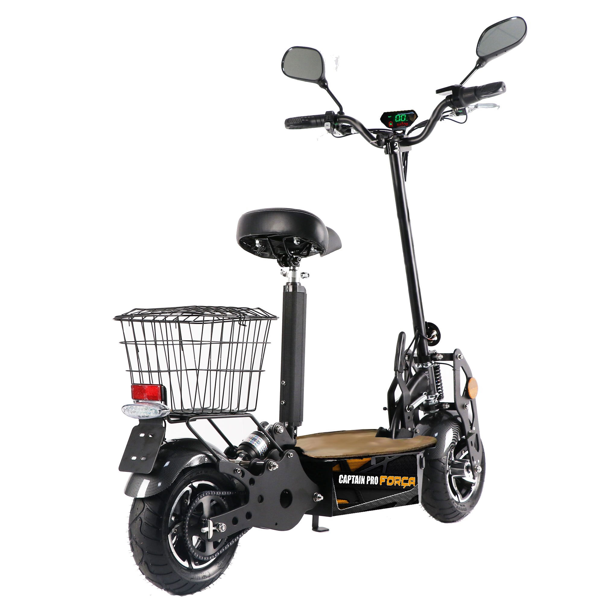 FORÇA Captain Pro Elektro-Scooter bis 50 km/h Topspeed in Schwarz - 18AH Blei-Gel Akku