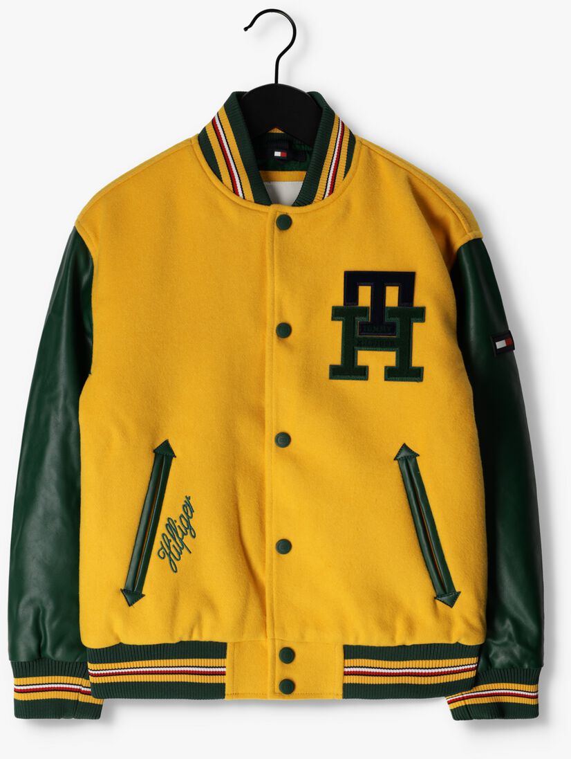 TOMMY HILFIGER gele tommy hilfiger jack u letterman varsity jacket
