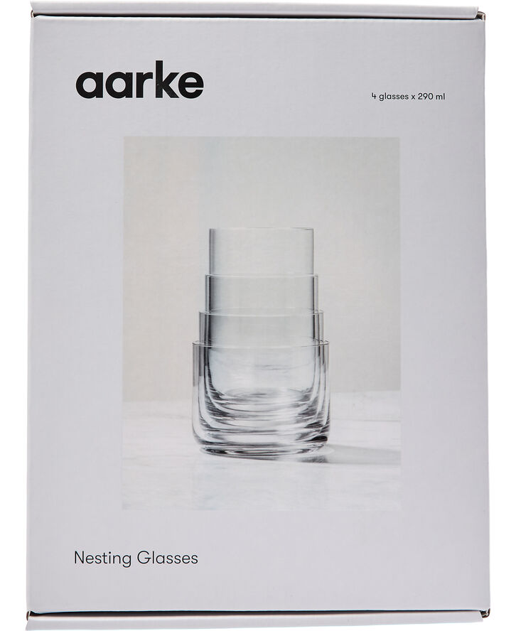Aarke Kitchenware Nesting Glasses - 4 diff sizes i Transparent