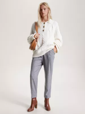 Calças Check Relaxed Fit Tapered