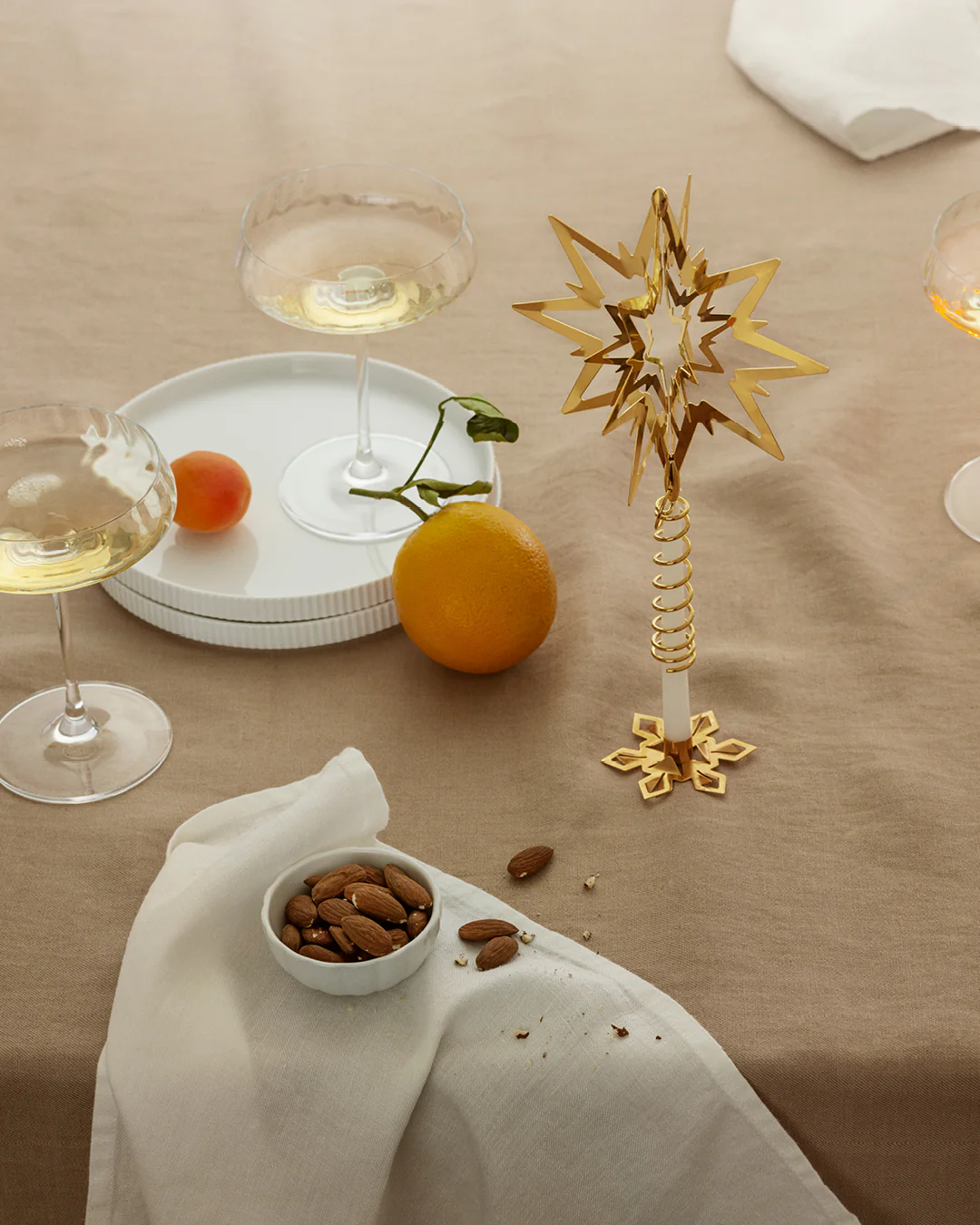 Georg Jensen  Stjerne lysestage 2024, 2 stk. - forgyldt