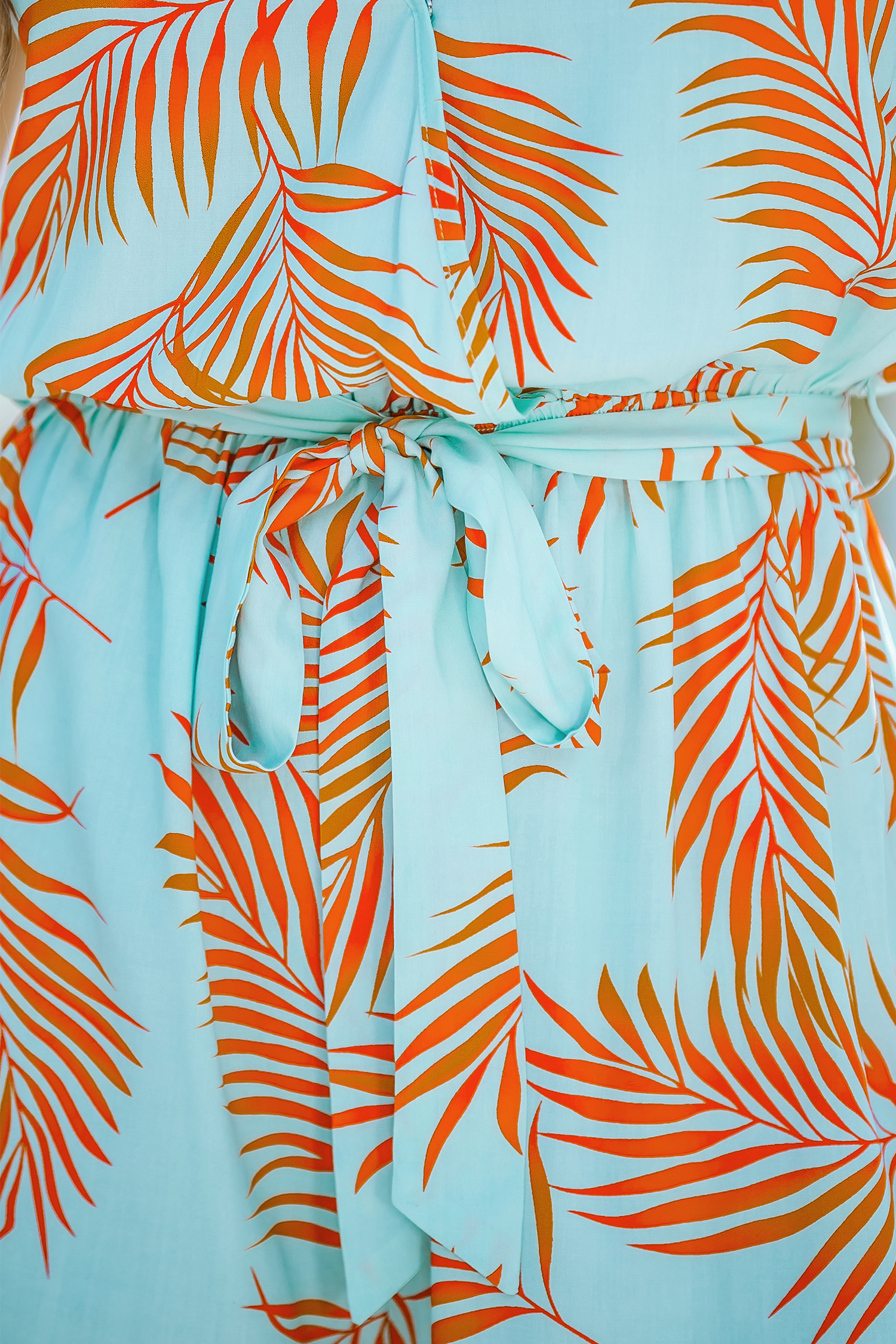 Combishort avec manches à volants tropical de couleur menthe