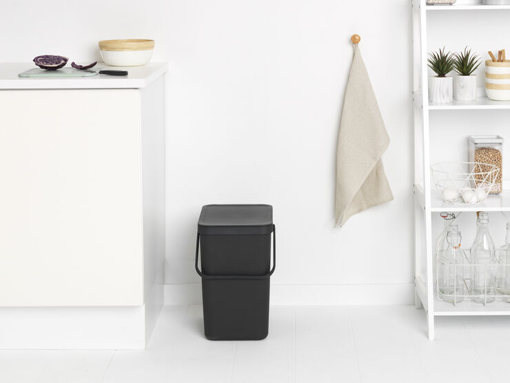 Brabantia Affaldsspand m/låg sort. kon 25 ltr. Grey