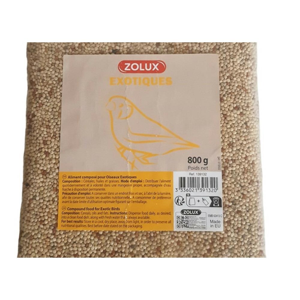 Graines oiseaux exotiques 800 g pour oiseaux